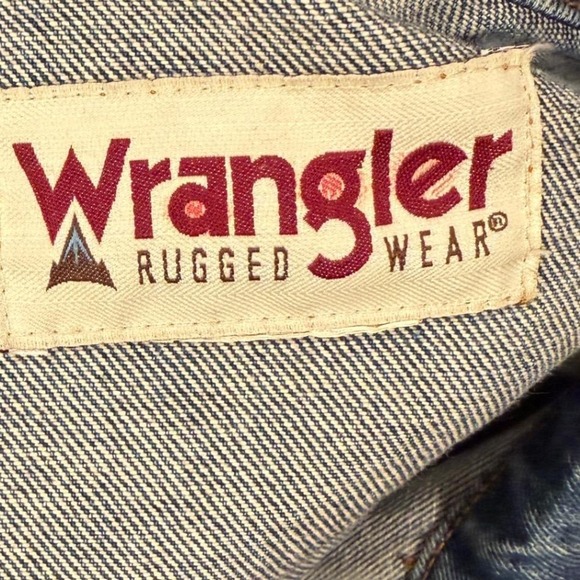 Vtg 90s Wrangler Denim Jacket Mens Blue Classic Fit With Harley Davidson Patches - Picture 4 of 6